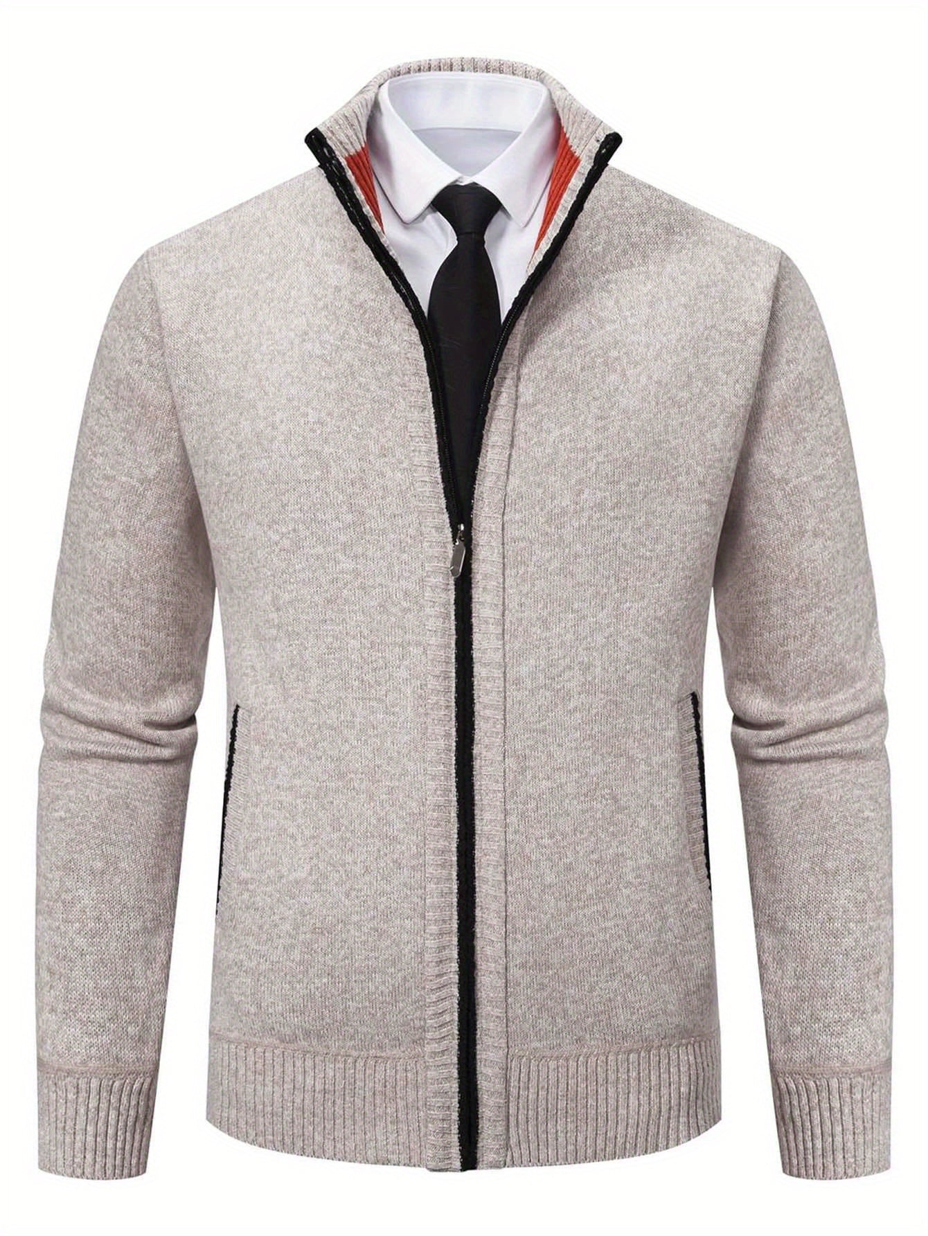 Men's Loose Fit Knitted Cardigan Jacket, Casual Youth Sweater with Relaxed Style