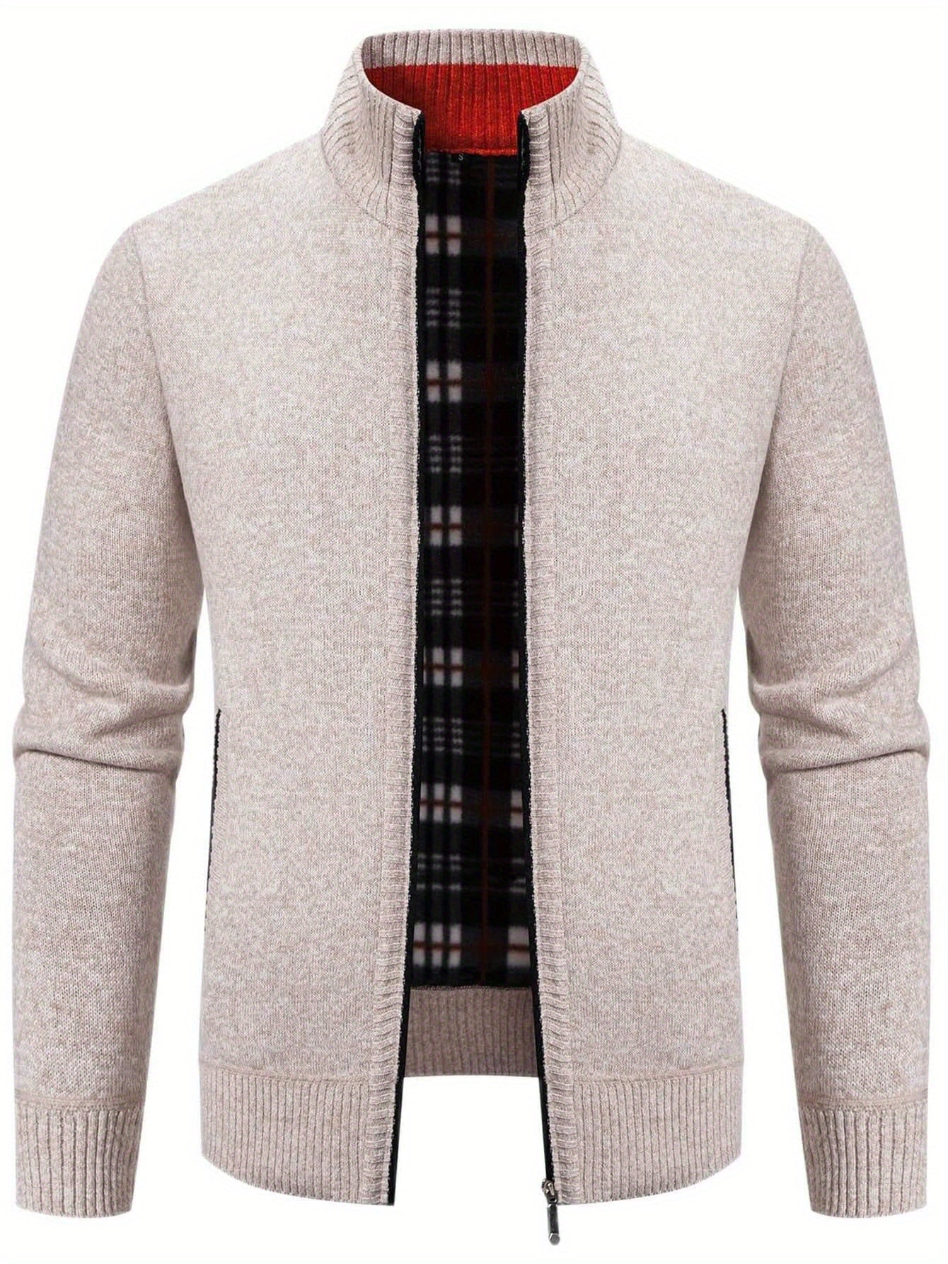 Men's Loose Fit Knitted Cardigan Jacket, Casual Youth Sweater with Relaxed Style