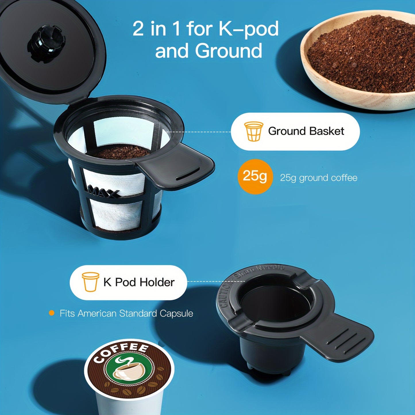 Famiworths Iced Coffee Maker, Hot And Cold Coffee Maker Single Serve For K Cup And Ground, With Descaling Reminder And Self Cleaning, Iced Coffee Machine For Home, Office And RV