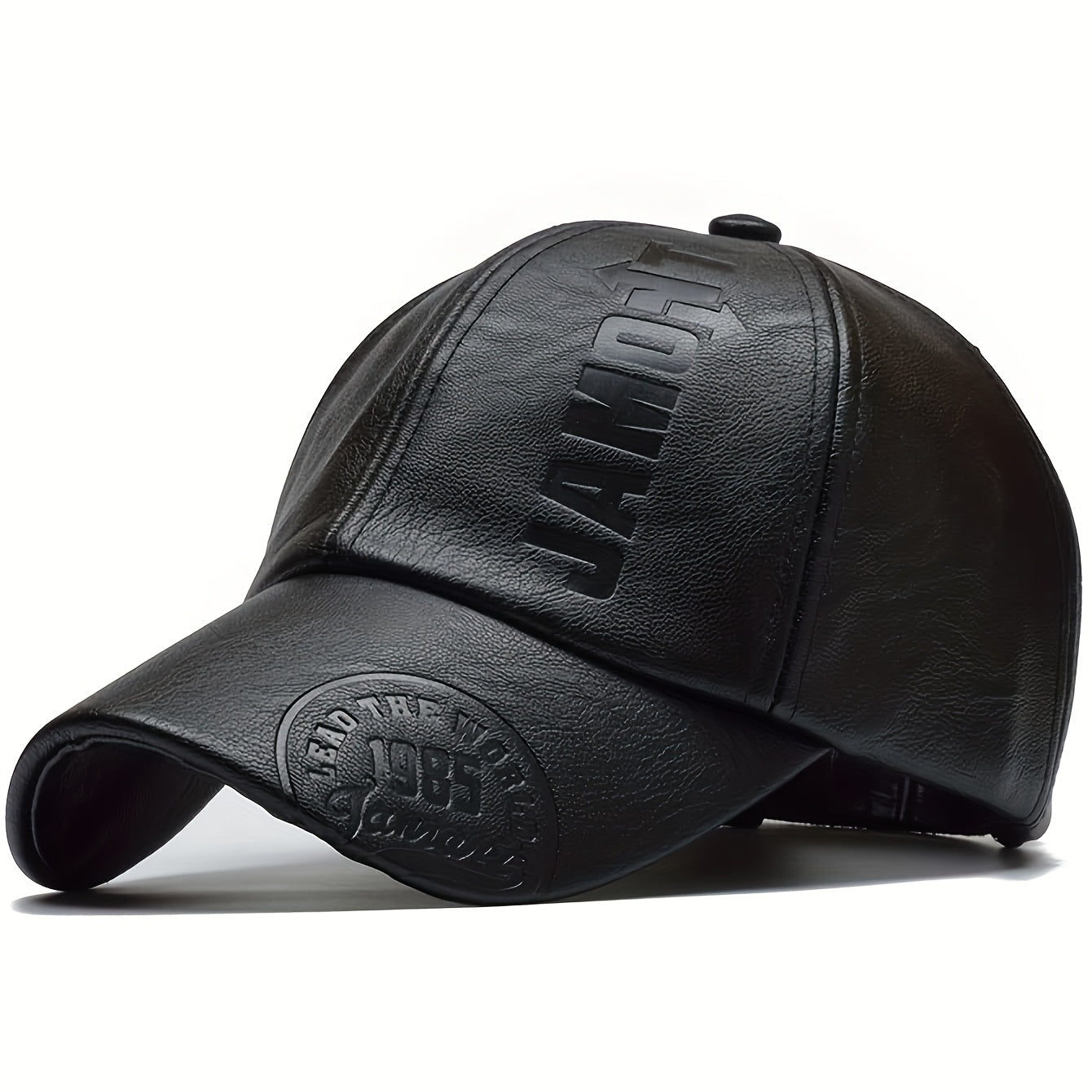 Premium Mens PU Leather Baseball Cap - Stylish, Adjustable, & Breathable Sun Hat for Casual Wear - Comfortable, All-Day Sun Protection with Quick-Adjust Fit