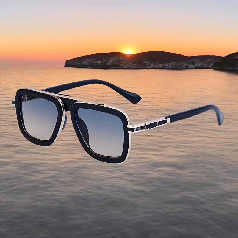 The new stylish retro square sunglasses for men and women are steampunk style sunglasses