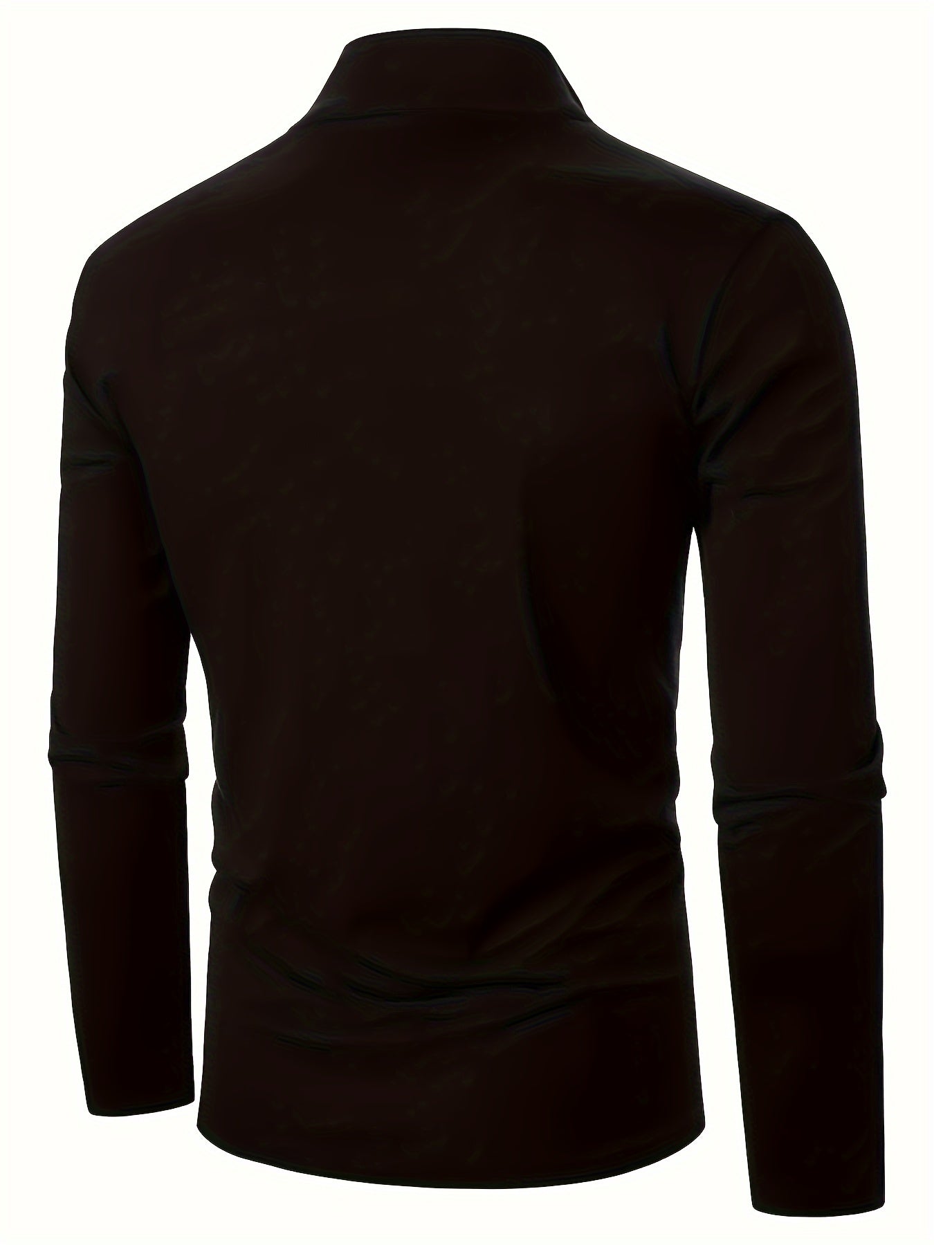 Stylish Men's Colorblock Polo Shirt - Long Sleeve Half Zipper Golf Shirt for Outdoor Casual Wear with Breathable Fabric and Classic Fit