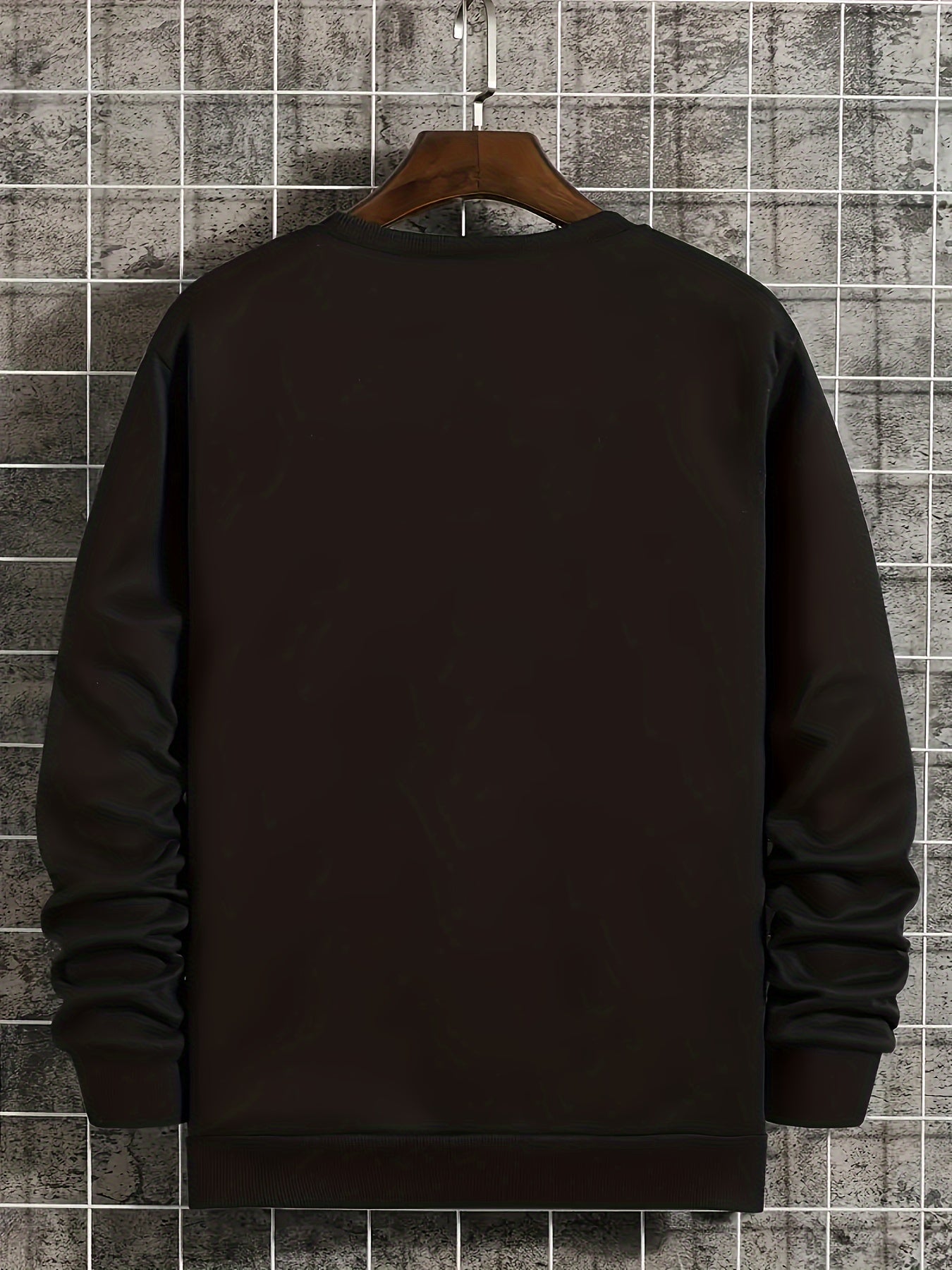 Autumn Winter Letter Print Crew Neck Sweatshirt - Fashion Sweatshirts for Men - Long Sleeve Pullover Casual Tops with Comfortable Fit for Daily Wear
