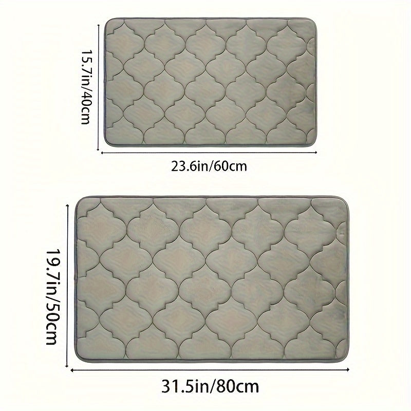 Memory Foam Bath Mat: Non-Slip, Quick-Drying, and Stain-Resistant for Perfect Bathroom Decor - Suitable for Kitchen, Bedroom, and More