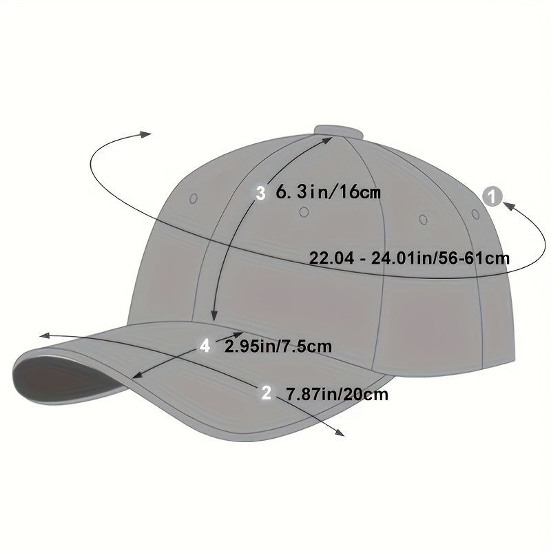 One Unisex Adjustable Lightweight Embroidered Dad Hat - Fashionable Sun Protection Cap for Casual Wear