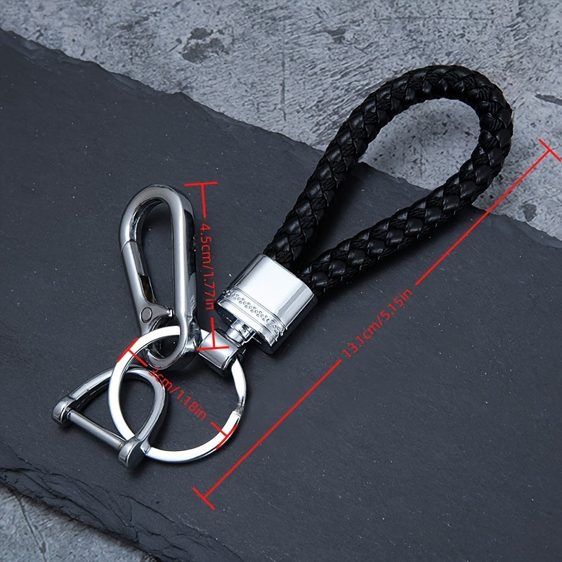 Car Keychain Pendant, High-end Men's Metal Woven Rope Keychain, Couple's Cool Keychain Pendant