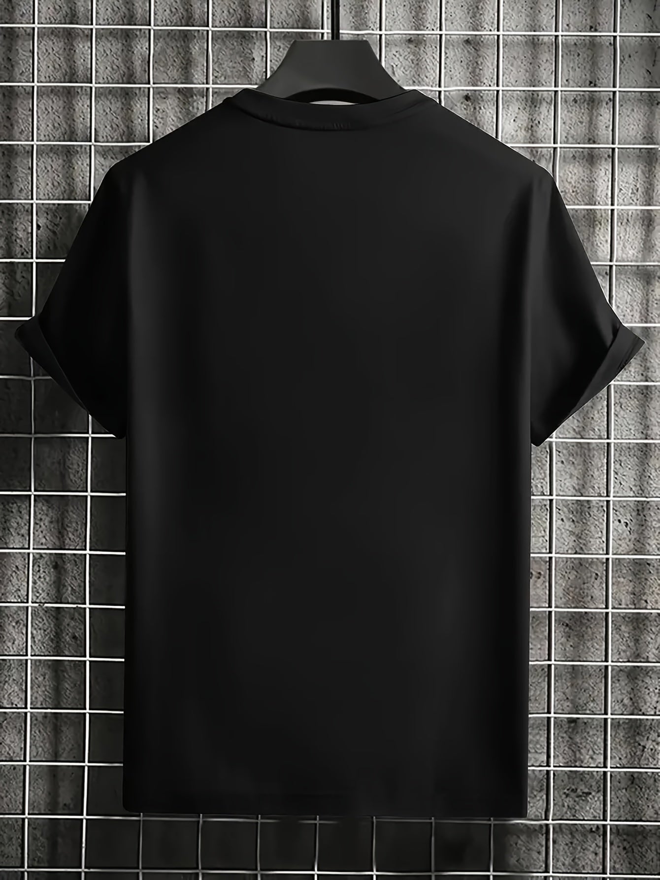 Classic Cotton Short Sleeve Crew Neck Tee Shirt for Men - Breathable Knit Fabric, Regular Fit, Perfect for Outdoor Summer Activities - Machine Washable, Casual Drawing Print Design