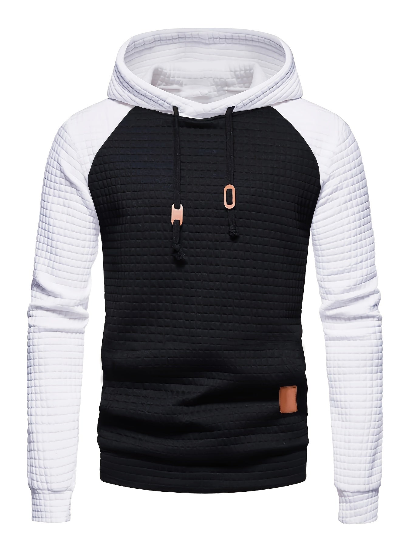Stylish Color Block Waffle Hoodie - Fashion Hoodies for Men - Soft, Casual, Pullover Sweatshirt for Winter and Fall, Great Gift Idea