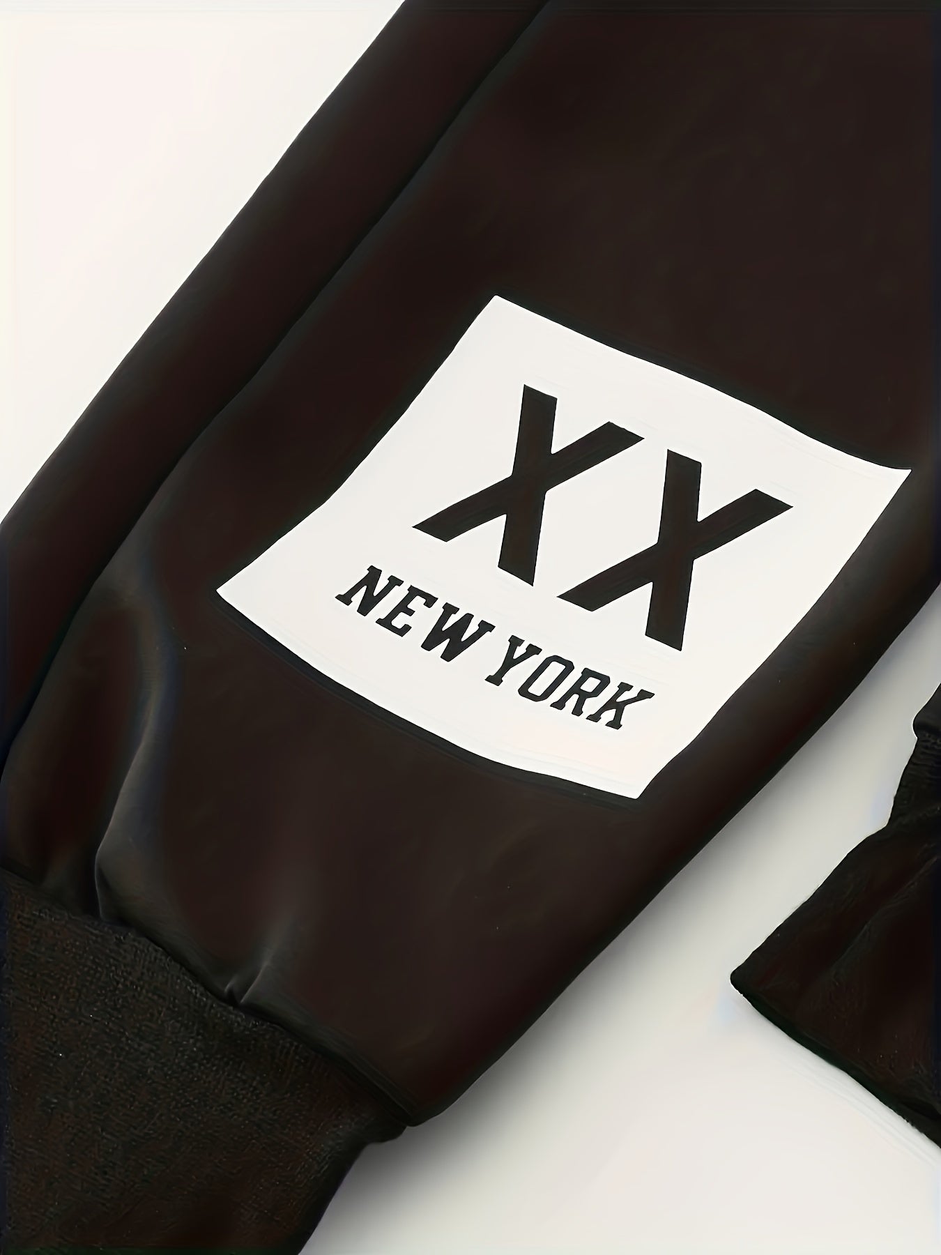 Men's Regular Edition Solid Color Sweatpants With Double Pockets And Drawstring, Letter "NEW YORK" Print Chic Casual Pants, Suitable For Outdoor Activities