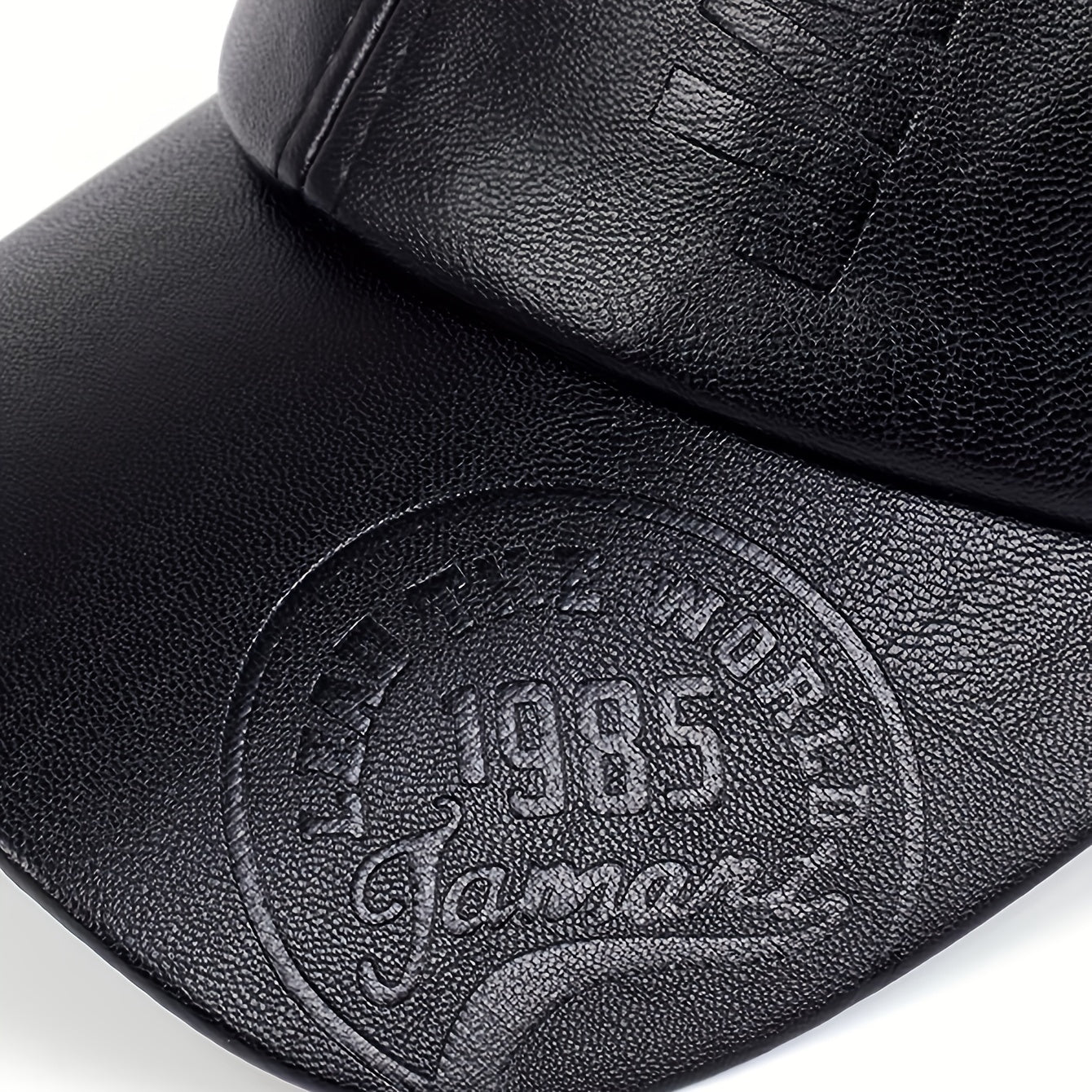 Premium Mens PU Leather Baseball Cap - Stylish, Adjustable, & Breathable Sun Hat for Casual Wear - Comfortable, All-Day Sun Protection with Quick-Adjust Fit