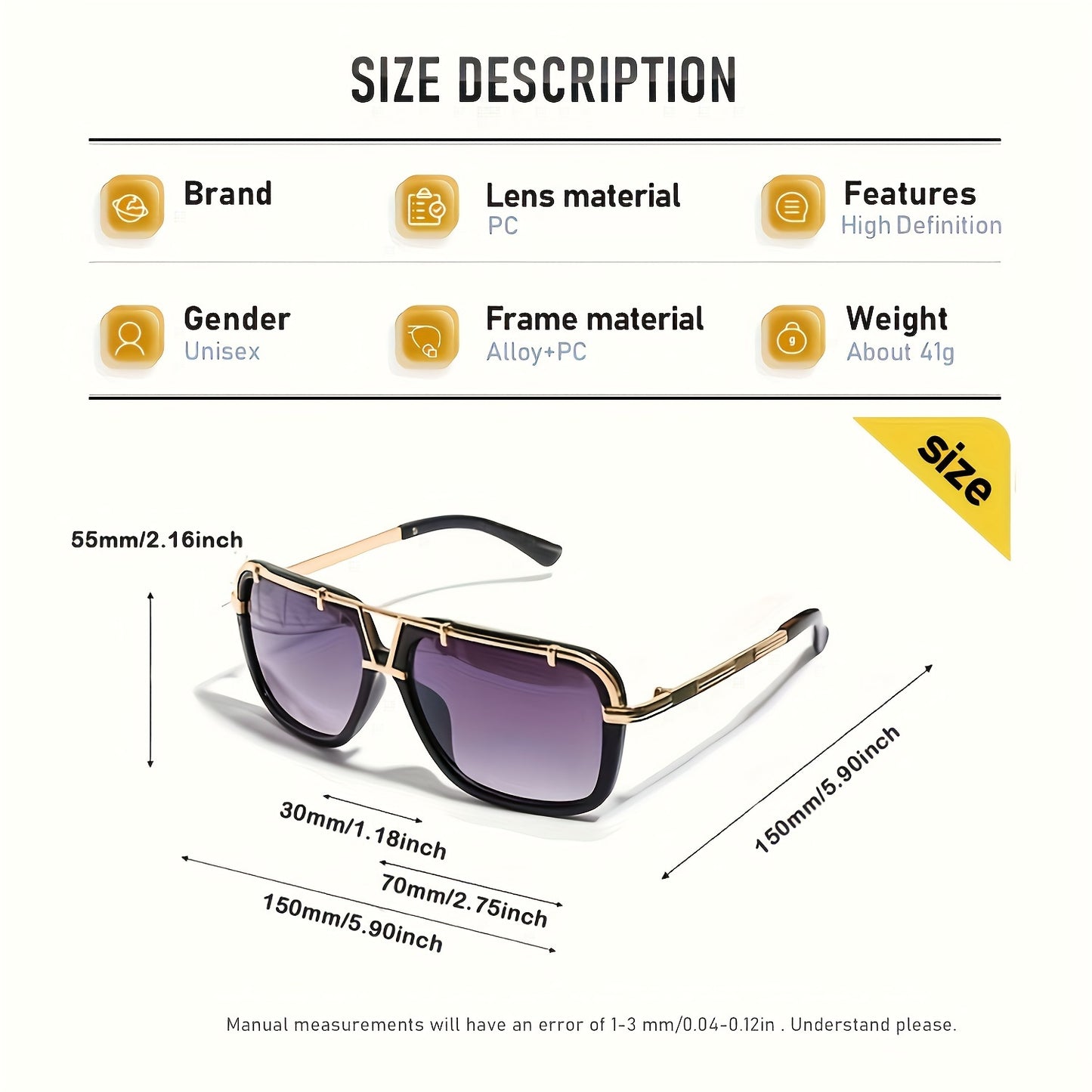 Men's Fashionable Glasses, Dustproof Glasses With Large Brim, Suitable For Casual Outdoor Sports And Party Days