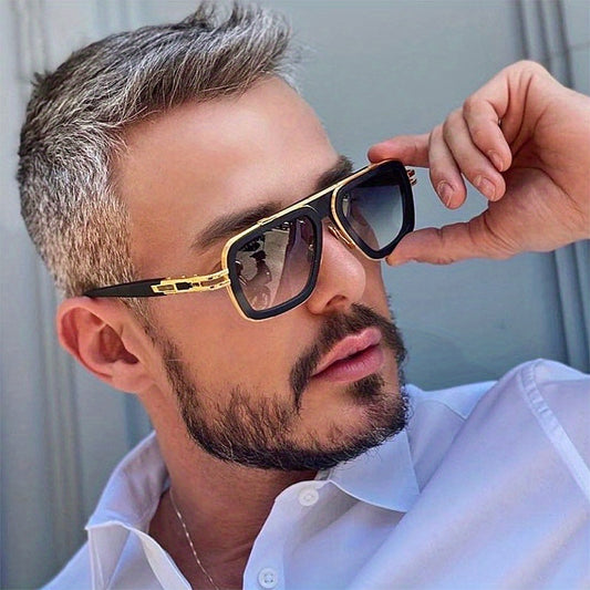 The new stylish retro square sunglasses for men and women are steampunk style sunglasses