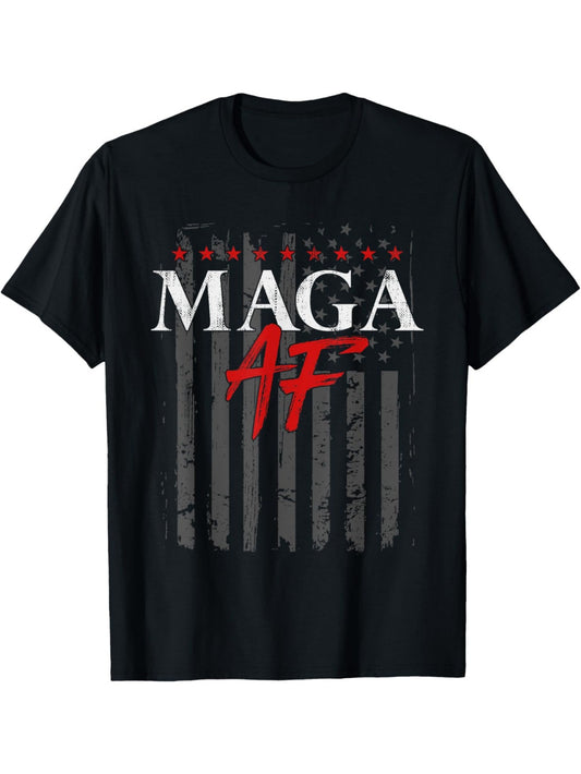 Patriotic MAGA T-Shirt for Men – Support President Trump Design – Black Cotton Tee