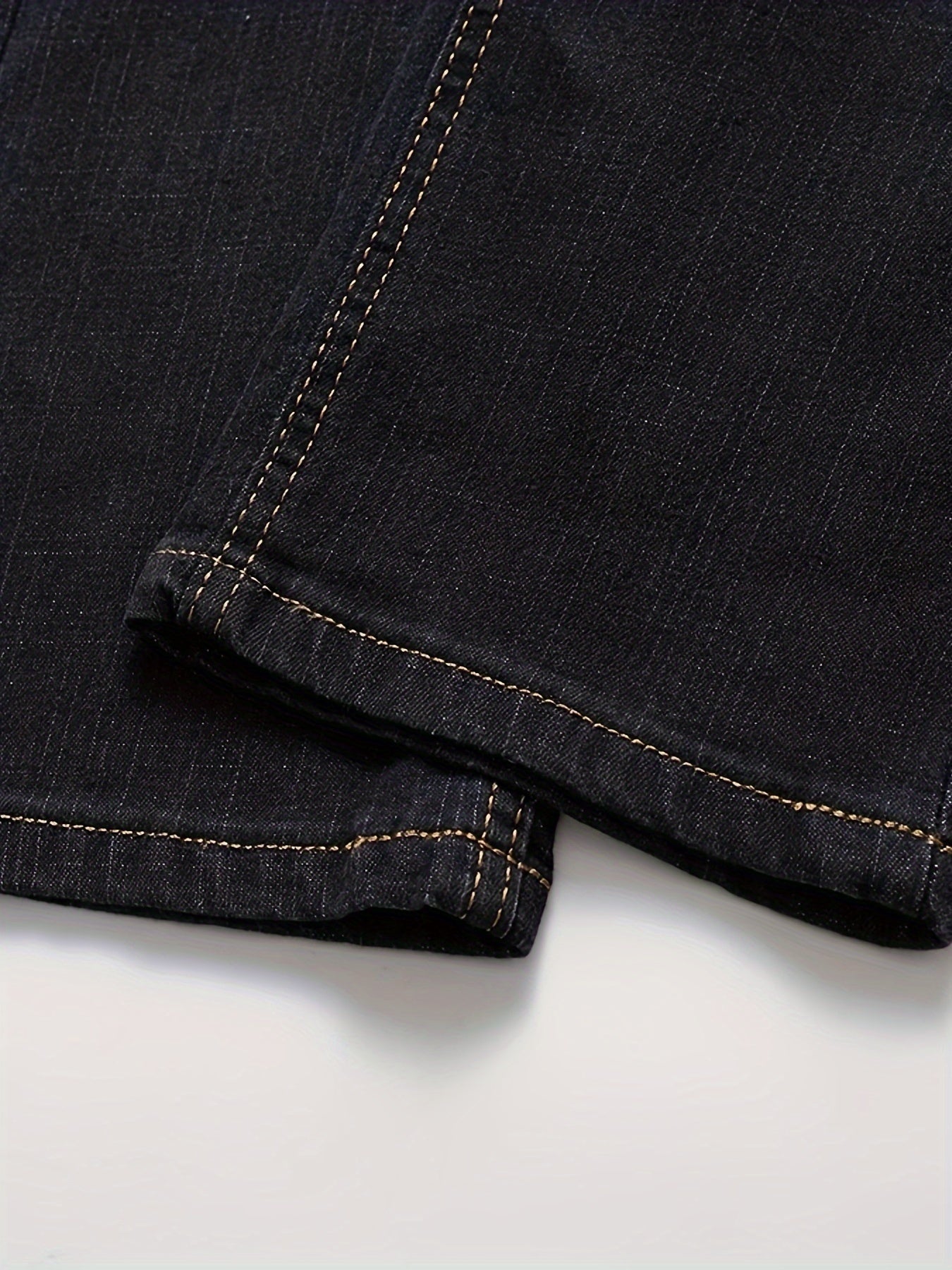 Stretchy Comfort Fit Classic Jeans - Men's Casual Business Denim Pants with Elastic Waistband, Five-Pocket Design, and Versatile Style for Formal and Informal Occasions