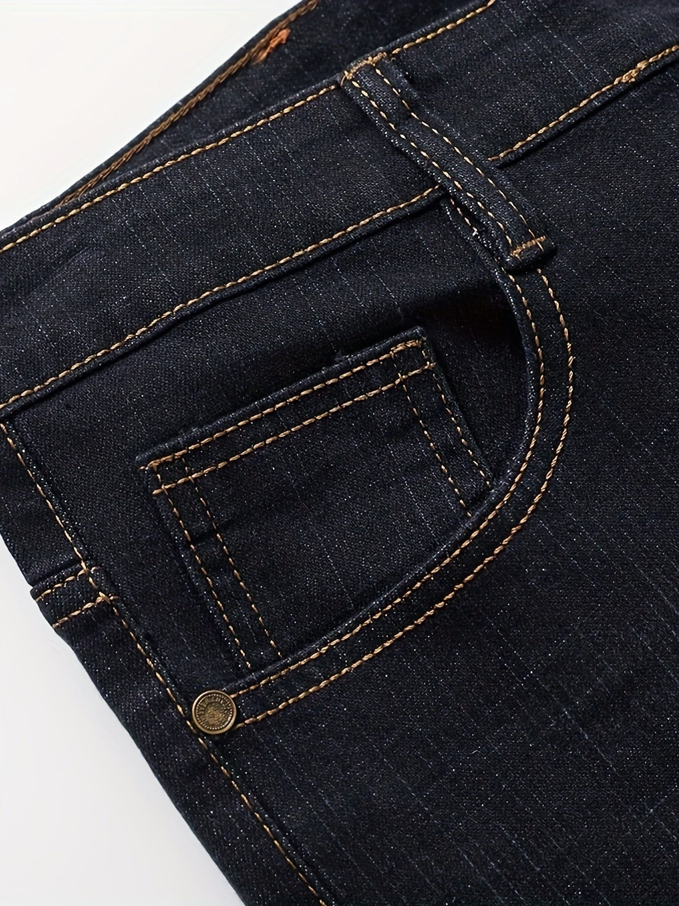 Stretchy Comfort Fit Classic Jeans - Men's Casual Business Denim Pants with Elastic Waistband, Five-Pocket Design, and Versatile Style for Formal and Informal Occasions