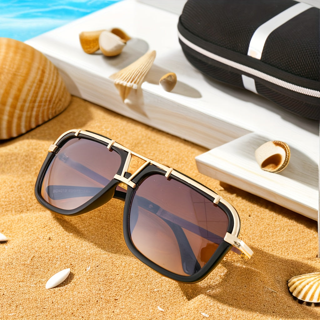 Men's Fashionable Glasses, Dustproof Glasses With Large Brim, Suitable For Casual Outdoor Sports And Party Days