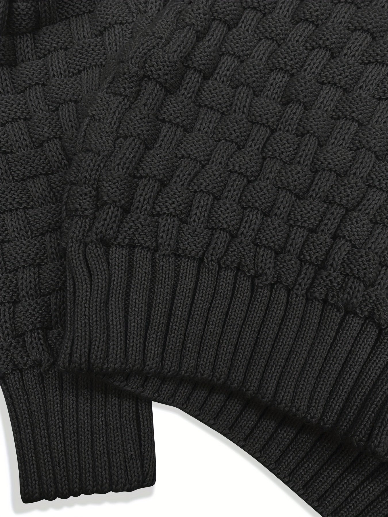 Mens Premium Buttoned Turtleneck Waffle Knit Sweater - Stylish Casual to Business Commuter - Ultra-Comfortable, Warm & Refined Pullover for Effortless Fall & Winter Style
