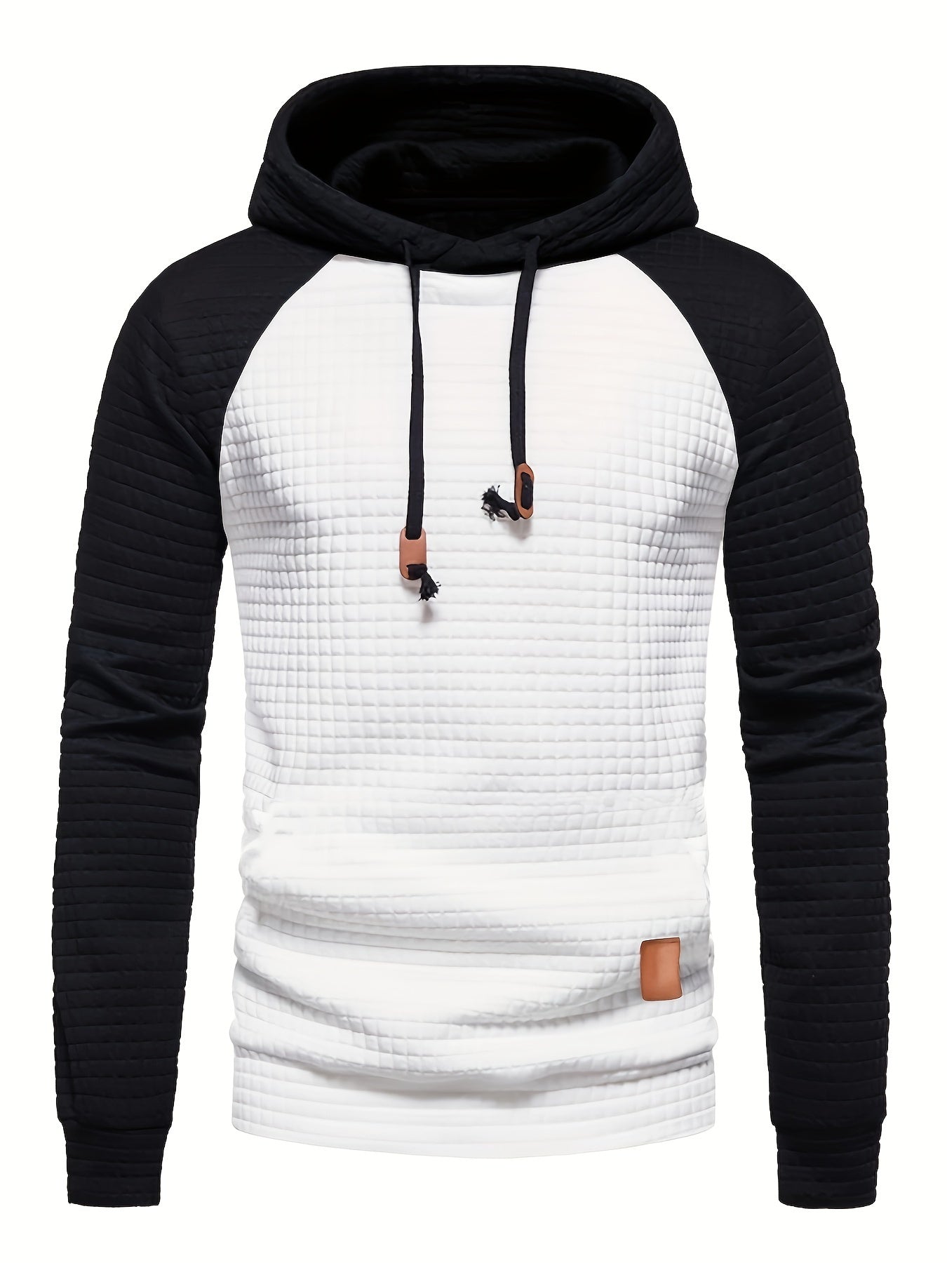 Stylish Color Block Waffle Hoodie - Fashion Hoodies for Men - Soft, Casual, Pullover Sweatshirt for Winter and Fall, Great Gift Idea