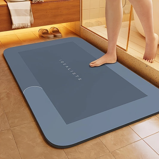 Luxurious Soft Non-Slip Diatomaceous Earth Bath Mat - Ultra-Absorbent, Quick-Dry, Machine-Wash Safe, and Gentle on Feet - Perfect for Toilet, Bedroom, Home Bathroom, Kitchen, and Laundry Room, Unscented, No-Power Use, and Battery-Free Shower Accessories