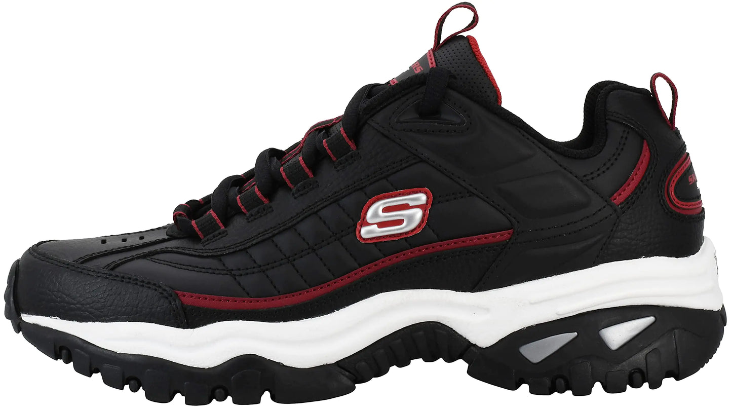 Skechers Men's Energy Afterburn 8 Wide Black/Silver/Red