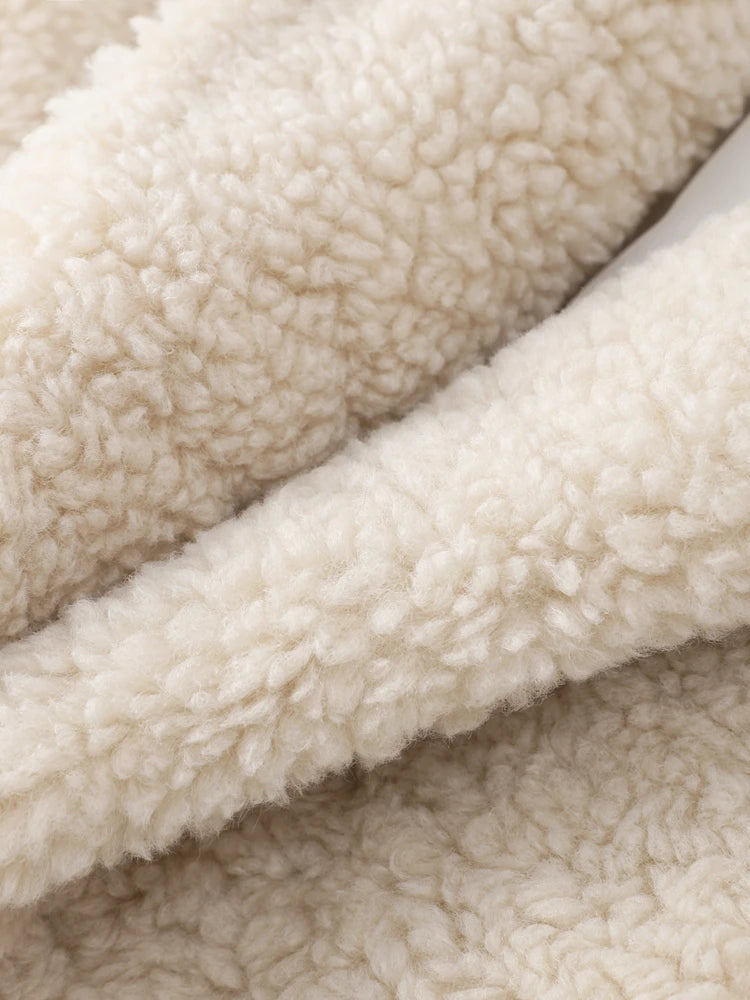 Warm Lambswool Furry Coat Women Turndown Collar Long Sleeve Loose Pockets Female Jacket 2024 Autumn Winter Fashion Lady Overcoat