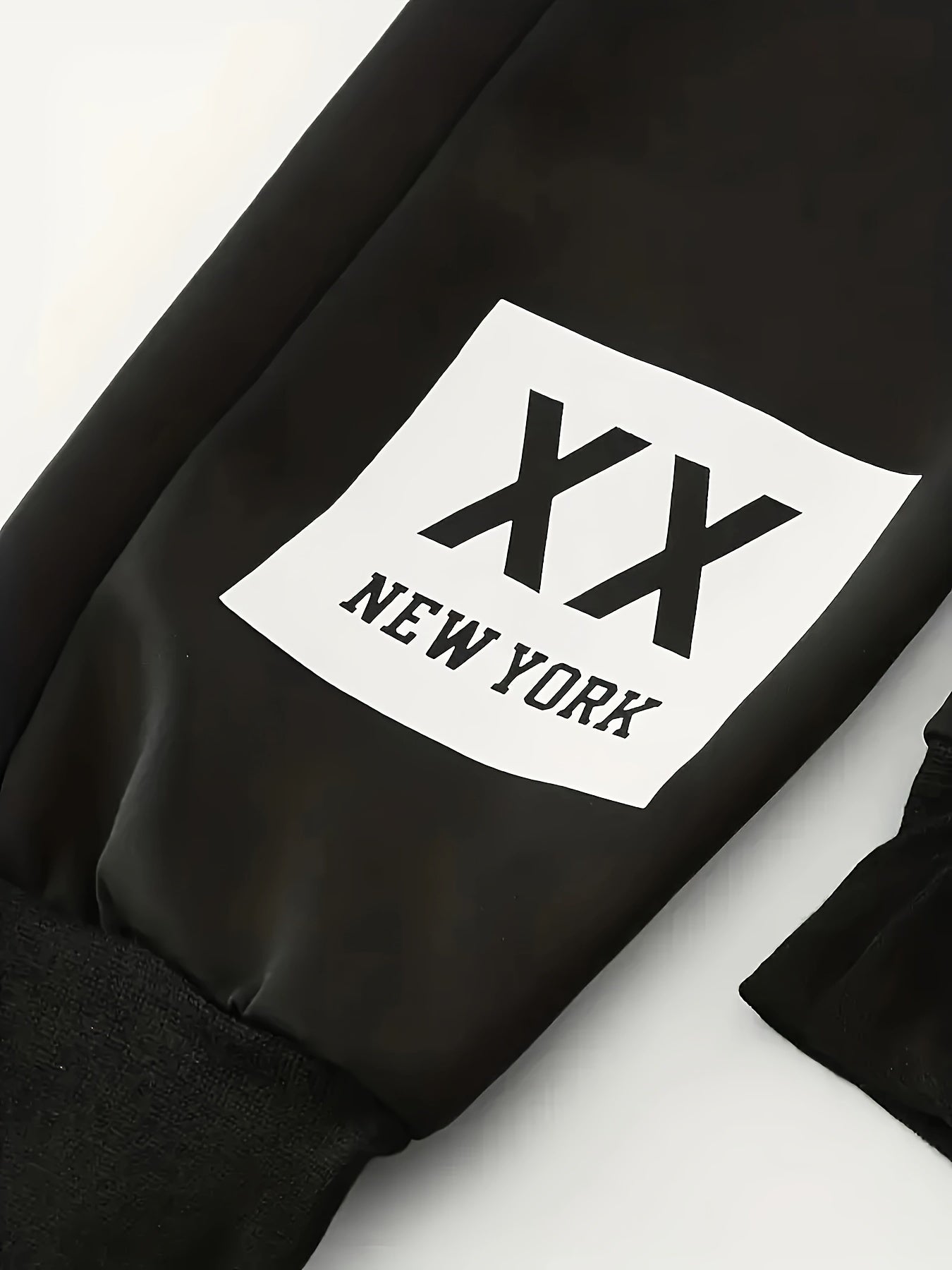 "New York" Print Tapered Joggers, Men's Casual Stretch Waist Drawstring Sweatpants For All Seasons