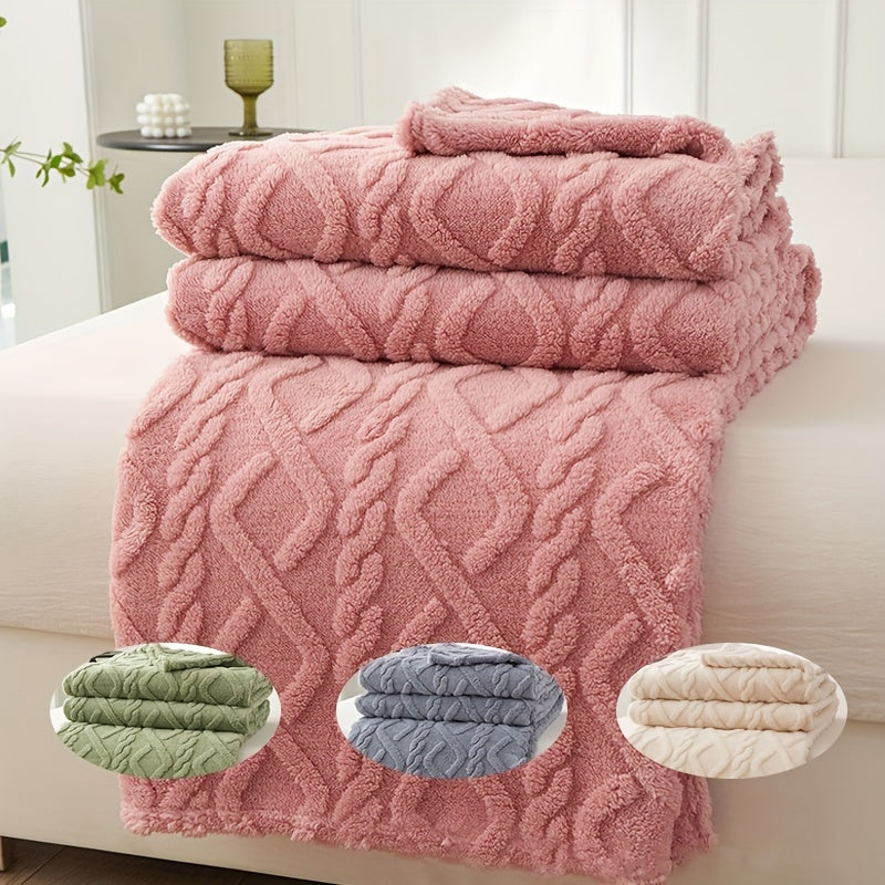 Ultra-Soft Lamb Fleece Blanket - Comfortable, 3D Fashionable Design, Plush, Thick, Warm, Multifunctional for Bed, Couch, Travel - Soft, Air-Conditioning, Flannel, Throw Blanket for Cozy Nights