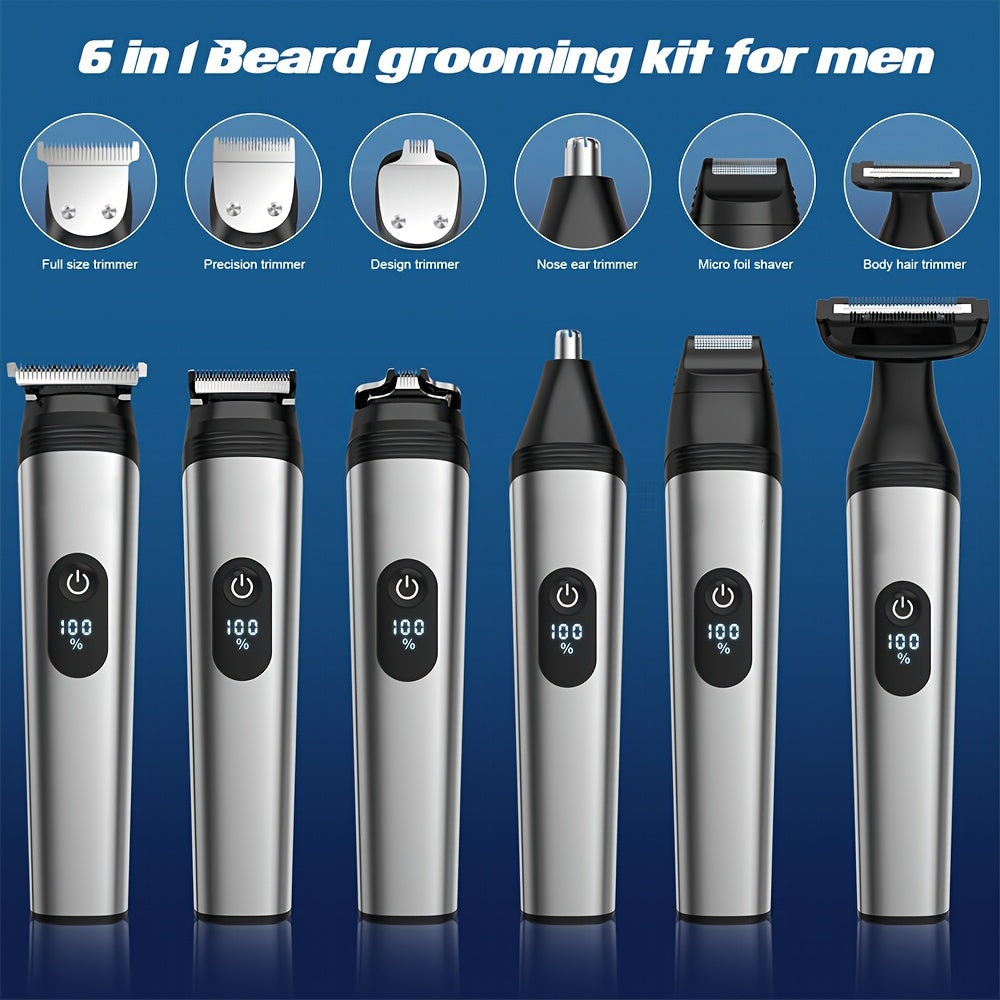 Precision 10-in-1 Grooming Kit - Cordless Electric Hair Clipper Set With Self-Sharpening Blades And Multifunctional Attachments