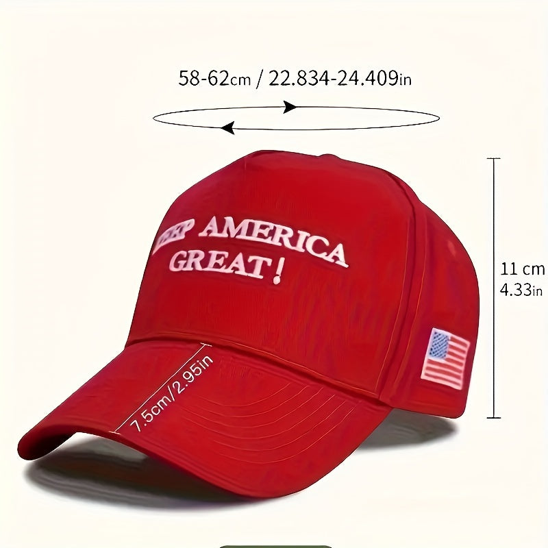 2-Pack Trump 2024 Embroidered Hats With Adjustable Fit And 3 Red Stickers For Patriotic Support
